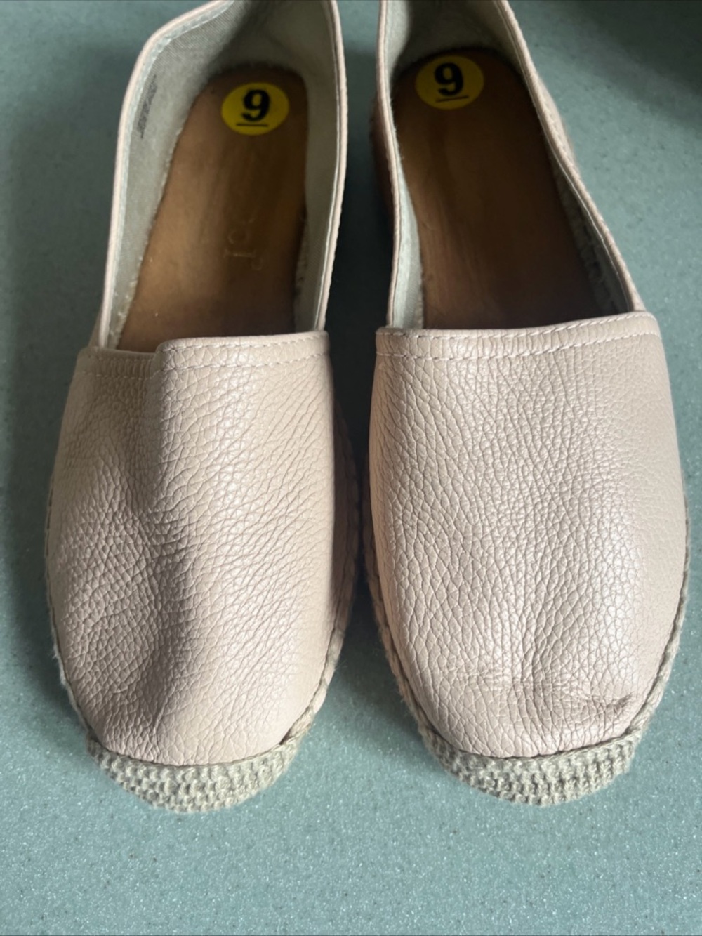 Anthropologie Maypol Blush Leather Slip-On Espadrilles Sz 9